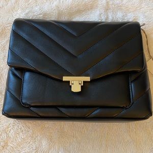 A New Day: Black Quilted Boxy Crossbody Bag